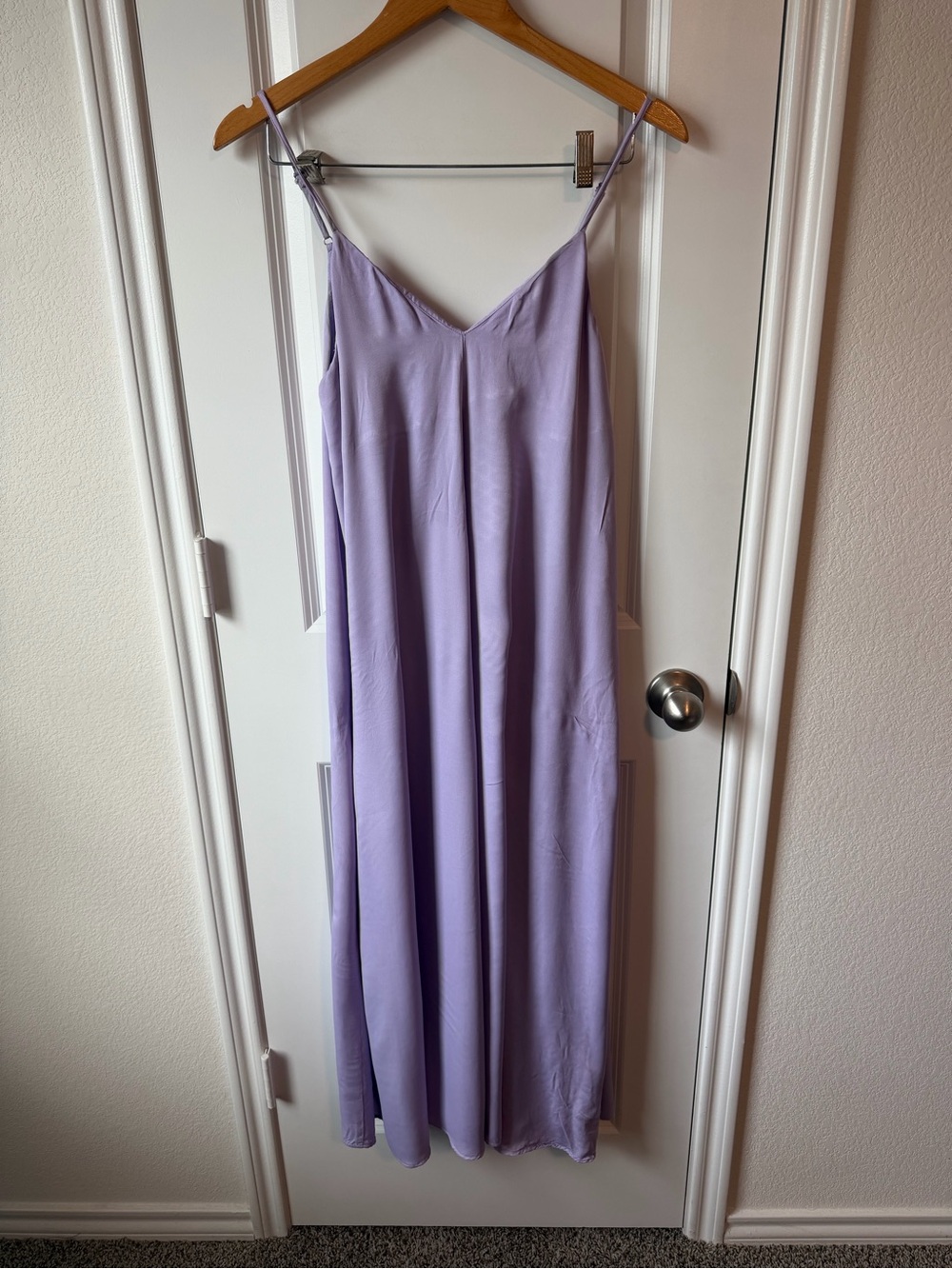 Zara Lavender Slip Dress - Lightweight V-Neck Maxi